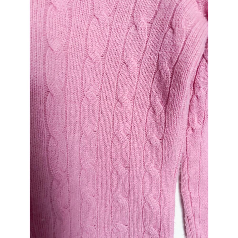 Polo Ralph Lauren Cashmere Sweater Small Medium Cable Pink Long Sleeve Crewneck - Picture 5 of 7